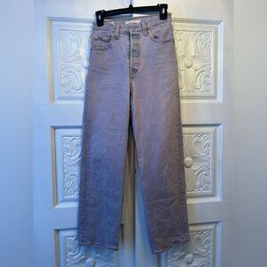 Levi’s Premium Ribcage Straight Lavender Wash Jeans - Size W25 x L27
